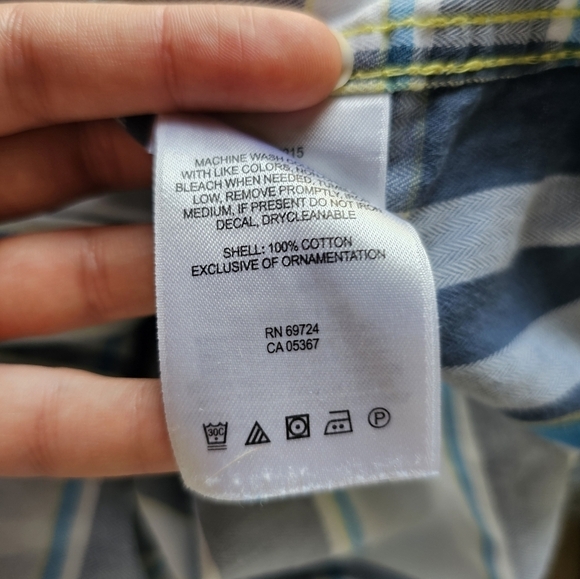 Columbia cotton plaid blue long-sleeve button-down camping outdoors shirt Sz XXL - Picture 7 of 9